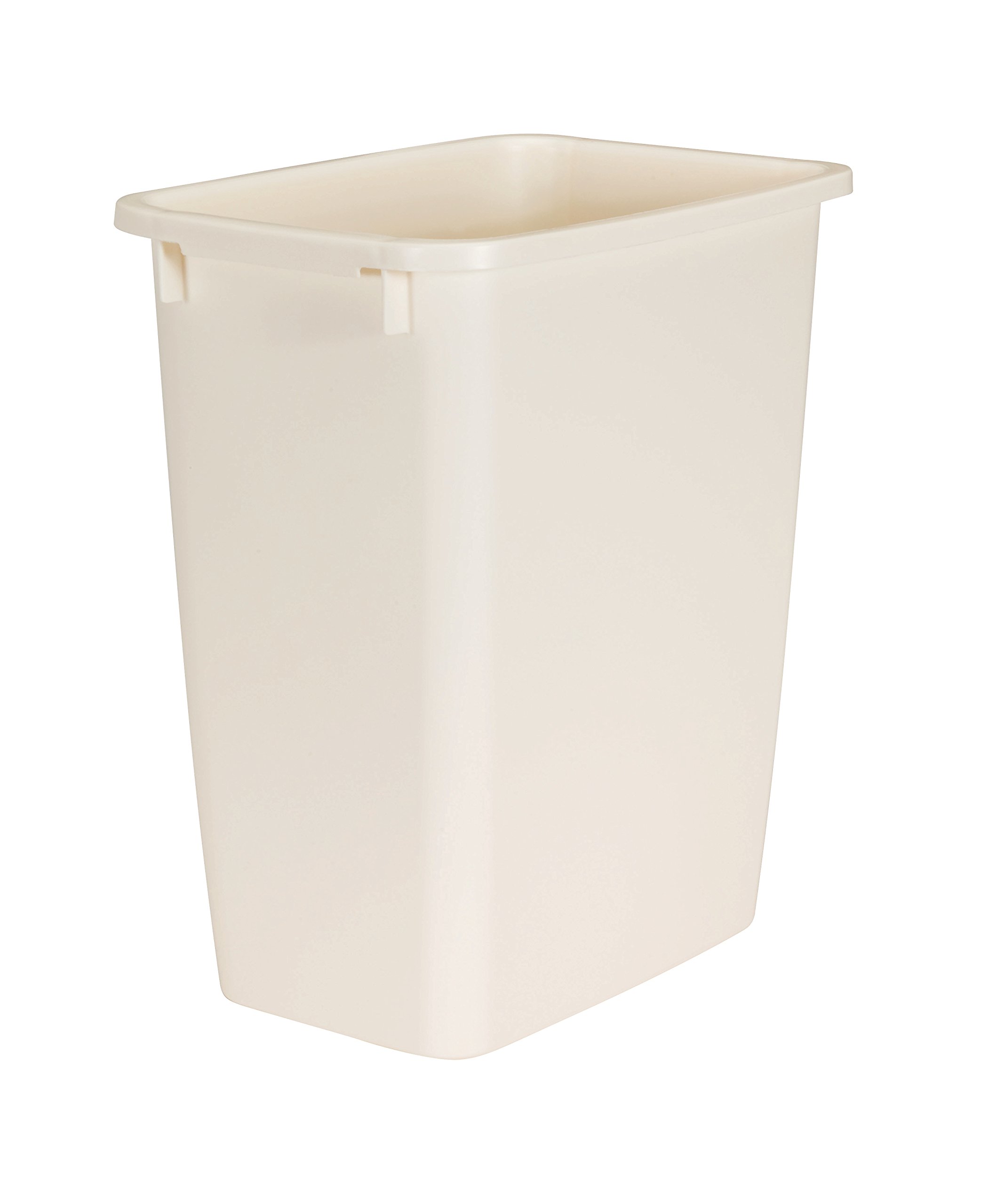 Rubbermaid Small Kitchen Bathroom Trash Can, Under Sink Waste Basket, Plastic Beige 5 Gallons 8 Inch Wide