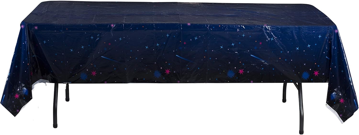 Suреr Dеаl Prоduсt Galaxy Stars Tablecloth 54”×108” (4 Pack) Space Decorations Table Cover Ideal for Family Dinners and Special Events