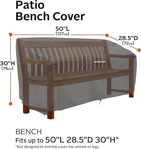 Vista 22 de Classic Accessories – Cobertor de sofá de patio Ravenna, XL, Marrón topo
