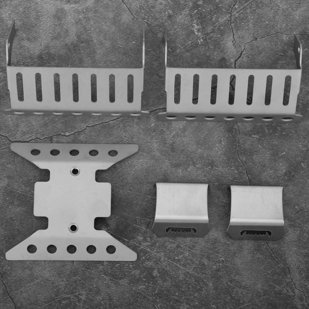 VBESTLIFE 5pcs / Set Plates Bottom Chassis Armor, Stainless Steel Axle Plates Bottom Chassis Armor for SCX10 III AXI03007 RC Crawler