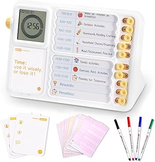 Visual Timer for Kids with Planning Board ADHD Tools Schedule for Kids with Autism Desk Timer Management Silence Tools for Classroom Home