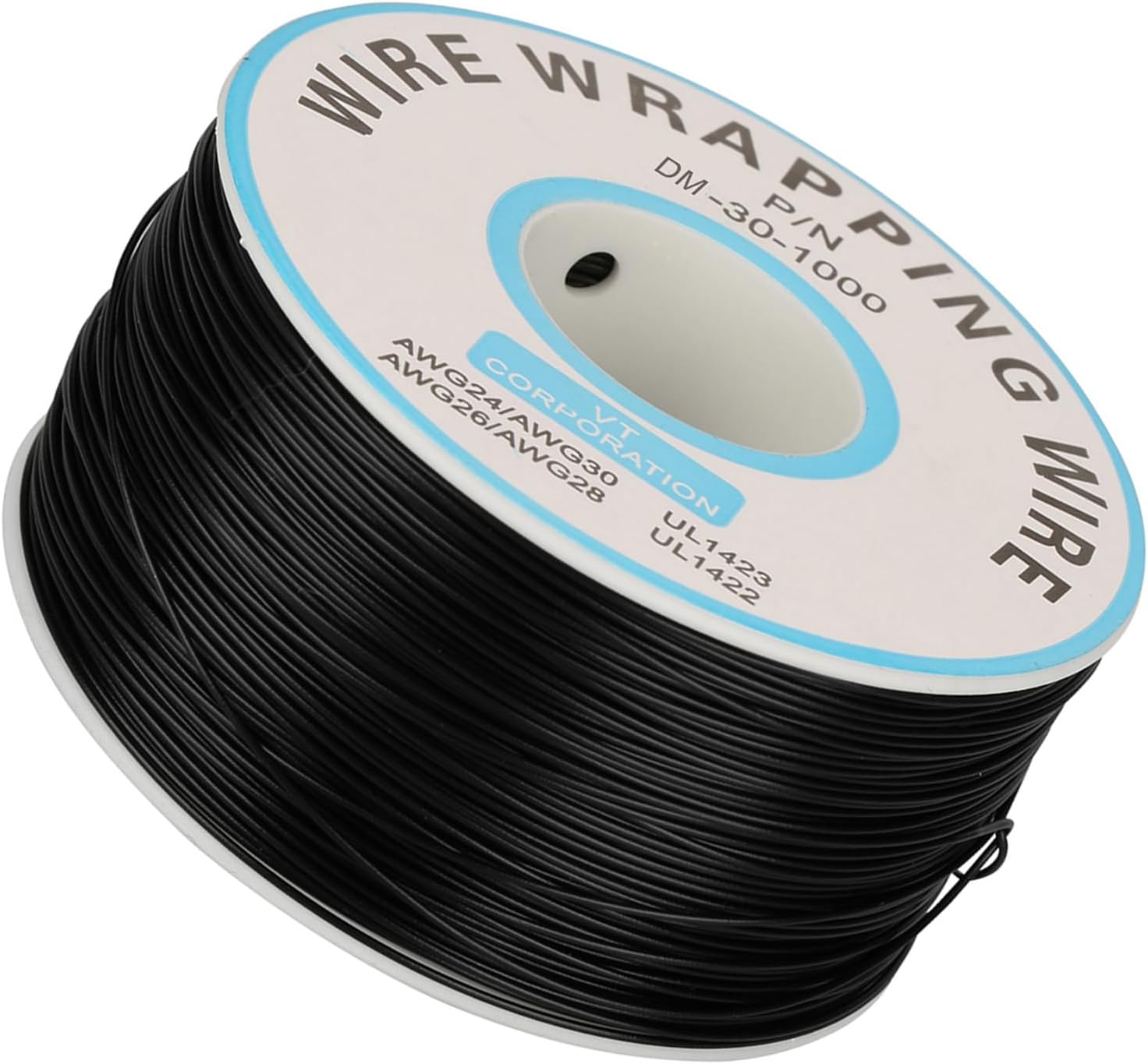– Generic 30AWG Tin Plated Copper Wire Cable for Electronic Test and PCB Soldering, with Spool, Heat Resistant Up to 80℃, for Laptop, LCD Display, 1Roll (Black)