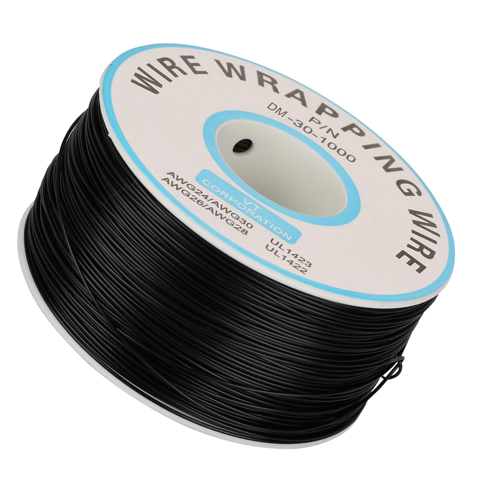 – Generic 30AWG Tin Plated Copper Wire Cable for Electronic Test and PCB Soldering, with Spool, Heat Resistant Up to 80℃, for Laptop, LCD Display, 1Roll (Black)