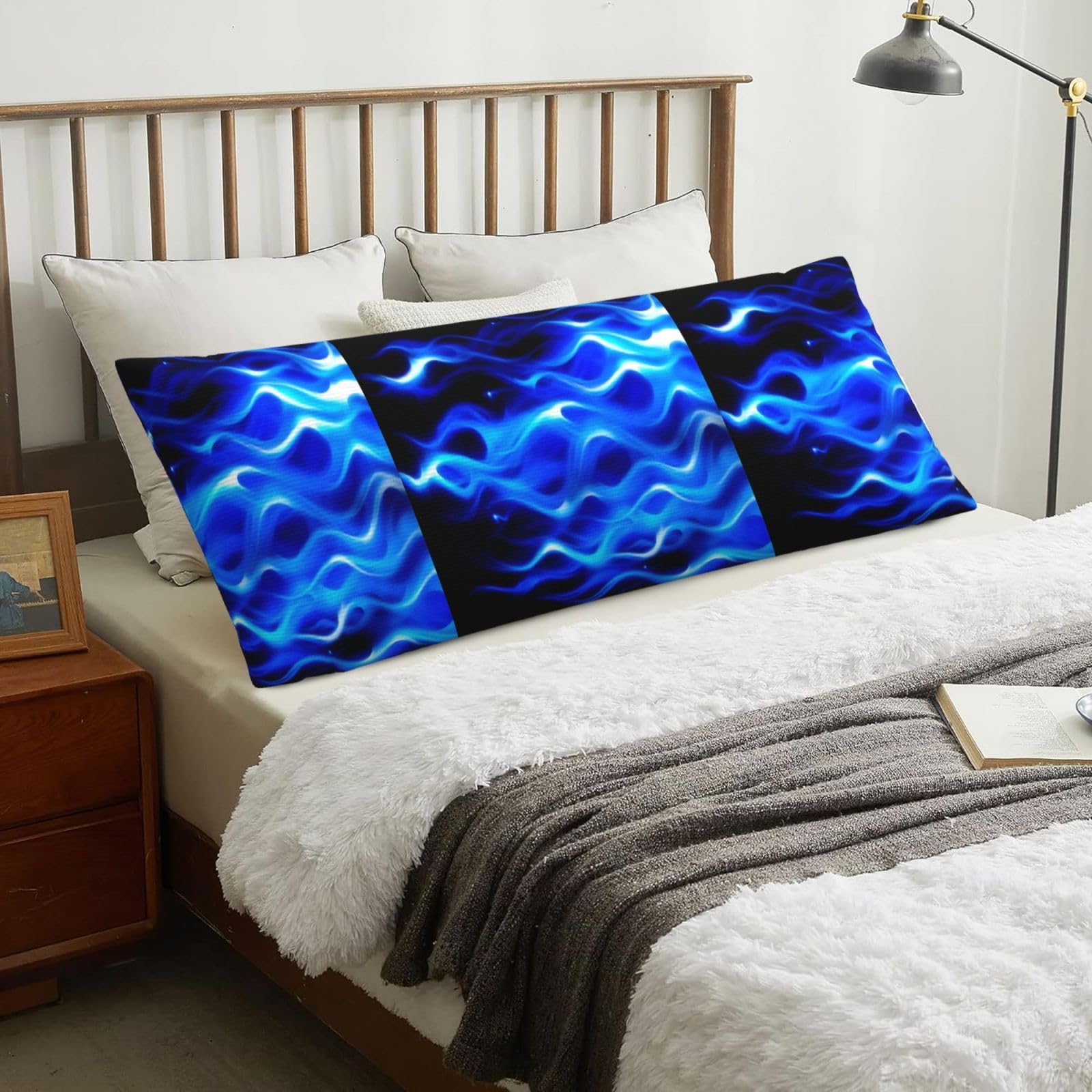 The Blue Flame, Body Pillow Cover with Zipper,Long Body Pillowcase 20 x 60 in