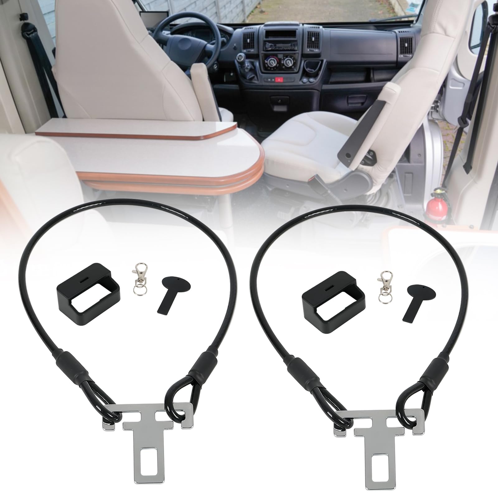 Antirrobo accesorios para autocaravana, 2 unidades de 60 cm, protección antirrobo, cerradura de puerta corredera de camping para caravanas, autocaravanas, furgonetas, vehículos comerciales (A)