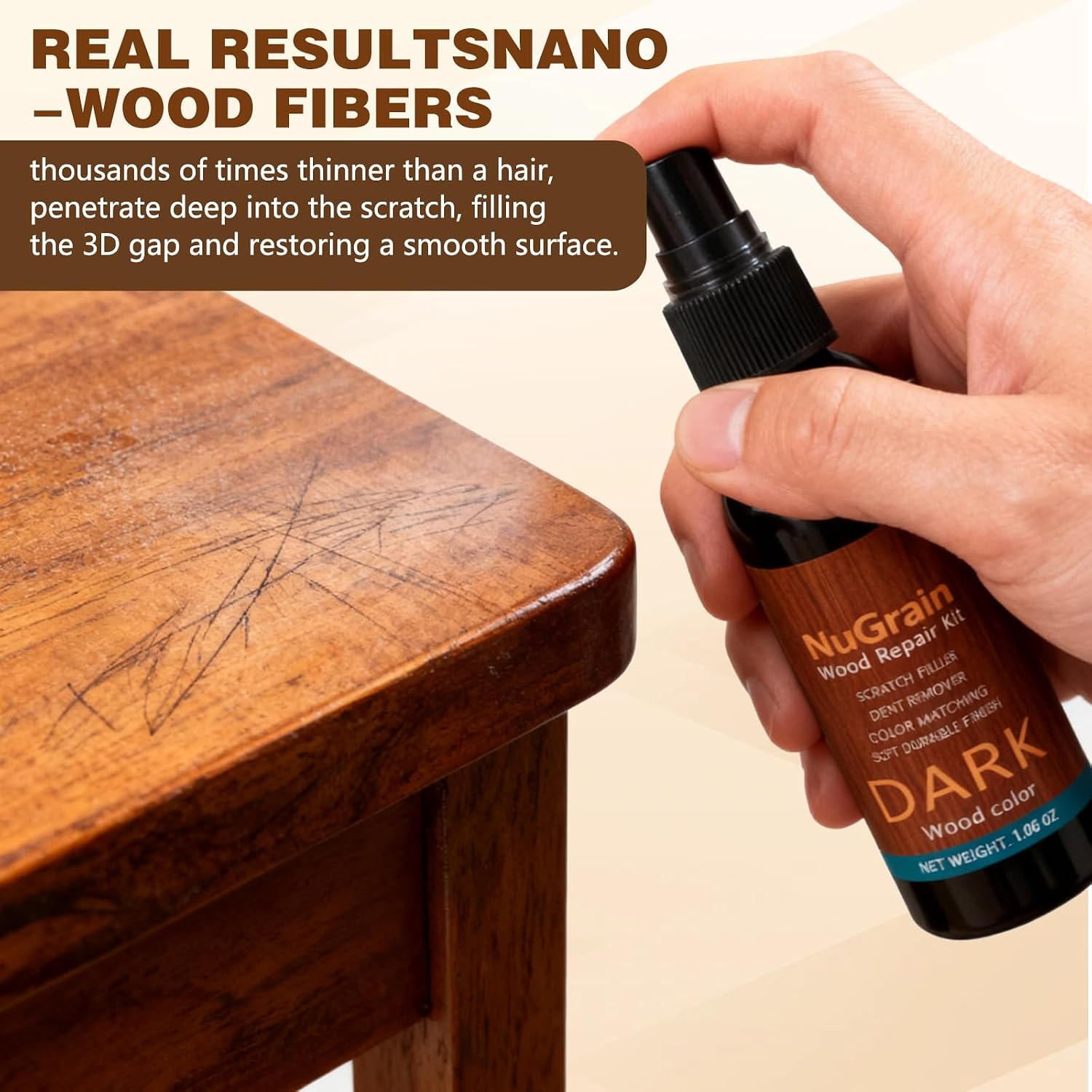 NuGrain Wood Repair Kit, Professional Wood Floor Scratch Repair, Floor Cover Nicks and Scratches, Hides Minor Defects, Restore a Finish for Wood