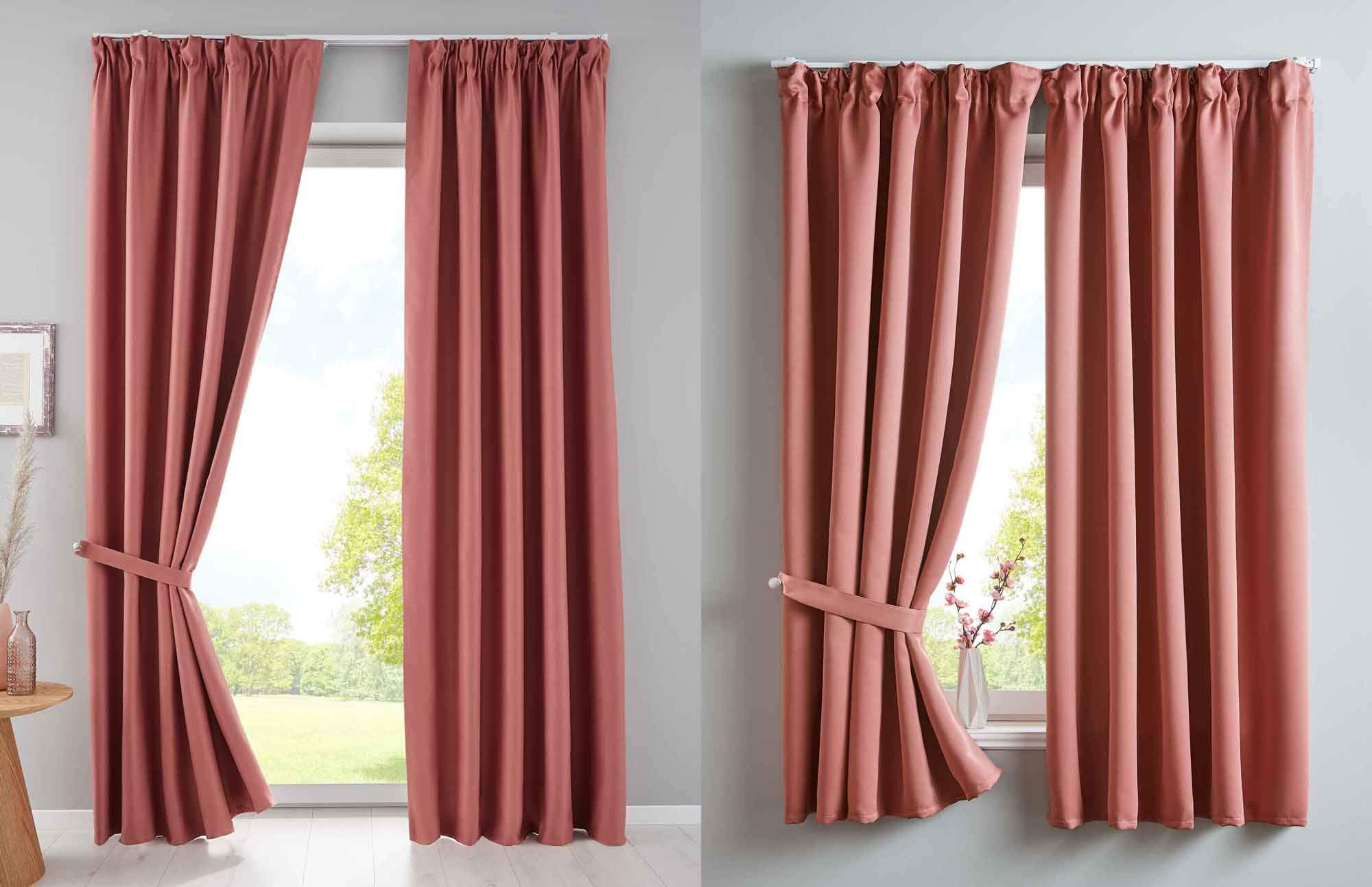 Gardinenbox Tenda oscurante Newyork con passanti nascosti, 225 x 295 cm, confezione da 1 pezzo, colore: rosa antico