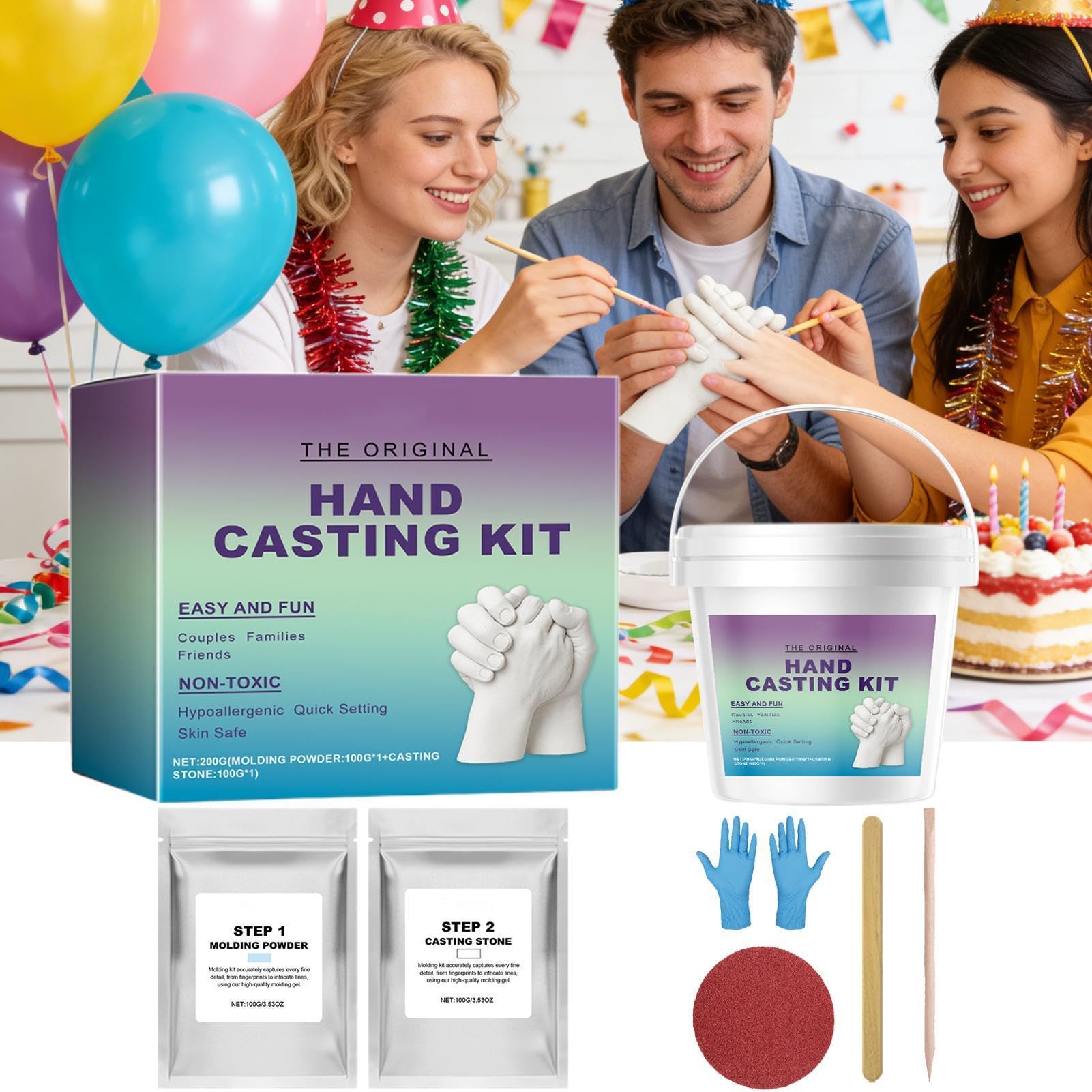 Generico Kit per Calco Mani Strumento per Calco in Gesso Romantico | Kit per Calco Mano Famiglia Regalo Ideale per Famiglia Fidanzato Fidanzata San