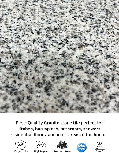 Miniatura 7 de Tenedos Azulejo de granito Bianco Catalina pulido de 12 x 12 pulgadas, piedra natural para piso, pared, salpicadero, encimera, cocina, baño, ducha