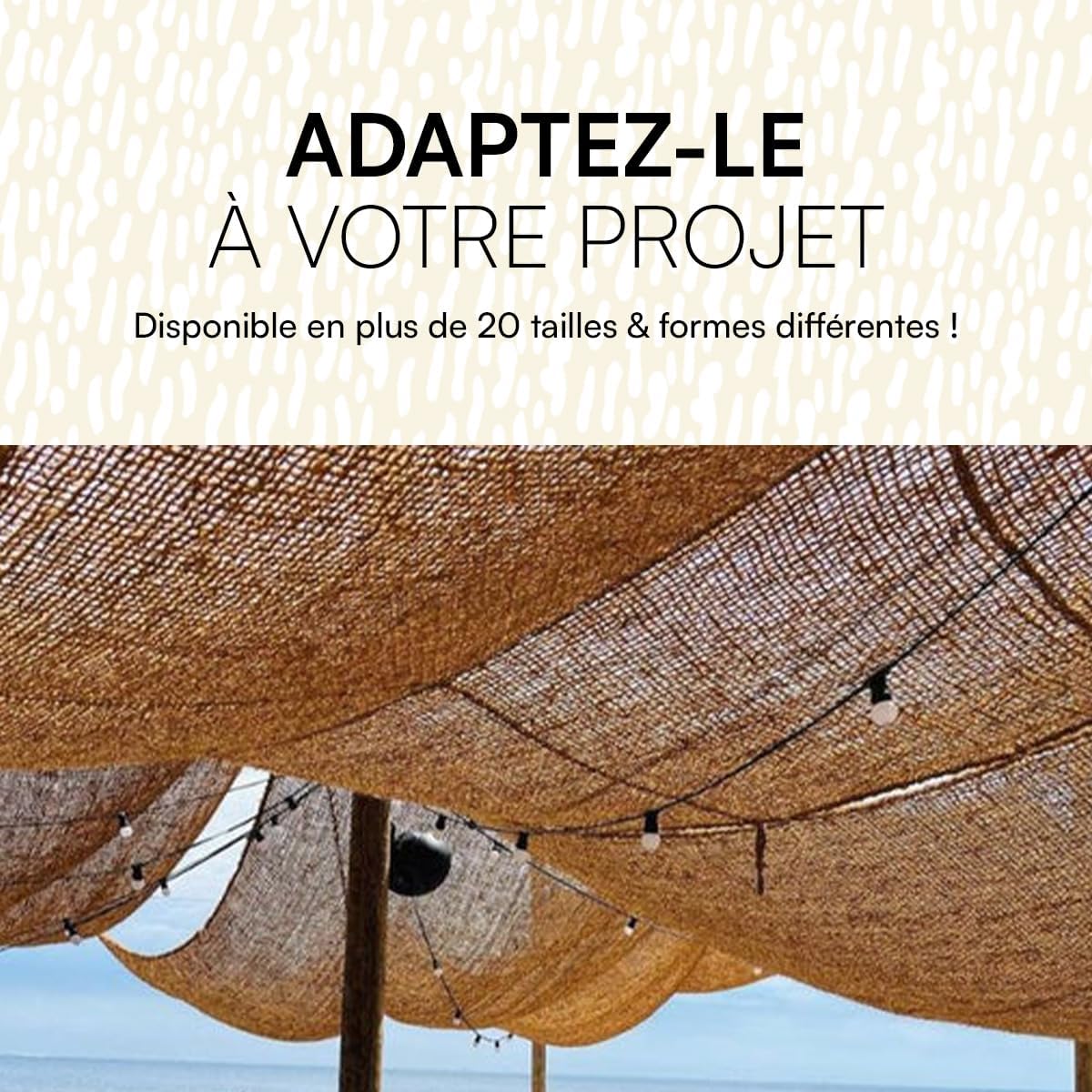 Voile d’ombrage Triangulaire en Fibre Coco 2x2x2m | Format triangle 2x2x2m, Fibre coco, Protection solaire, Style décoratif, Terrasse jardin pergola
