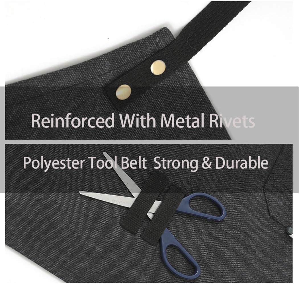 No-Tie Canvas Apron Heavy-Duty 16OZ Work Apron with Front Pocket Extra Long Straps Adjustable M–XXL - Image 6