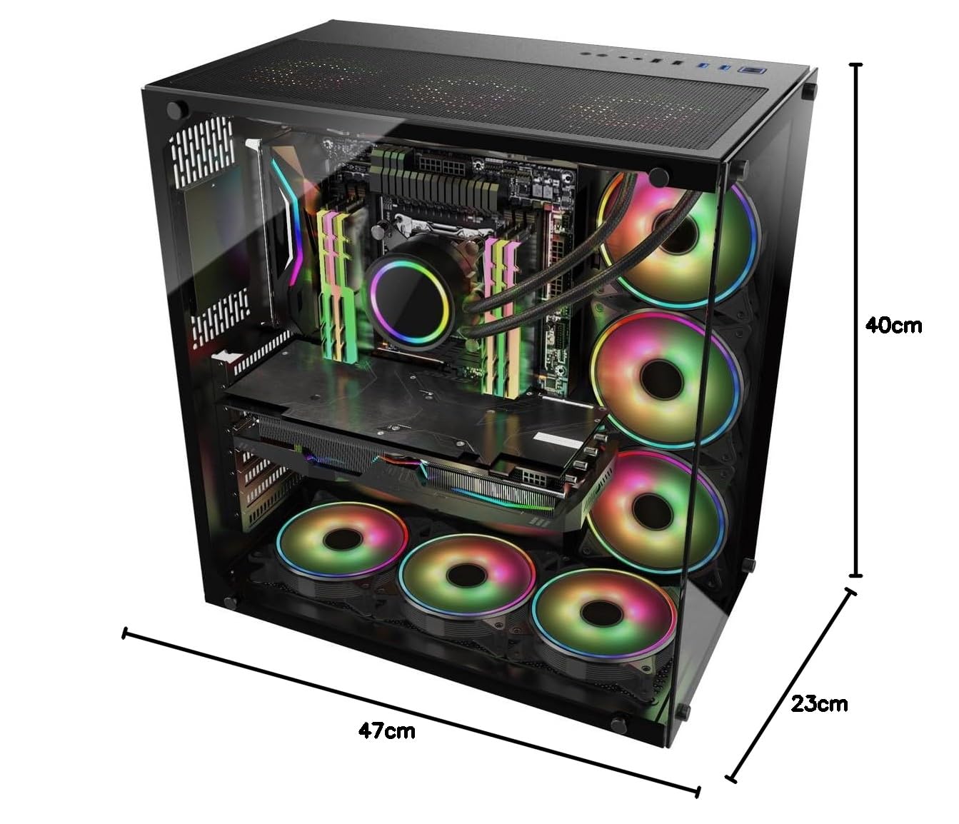 CAJA PC INTER-TECH C-701 PANORAMA FULL TOWER NEGRO