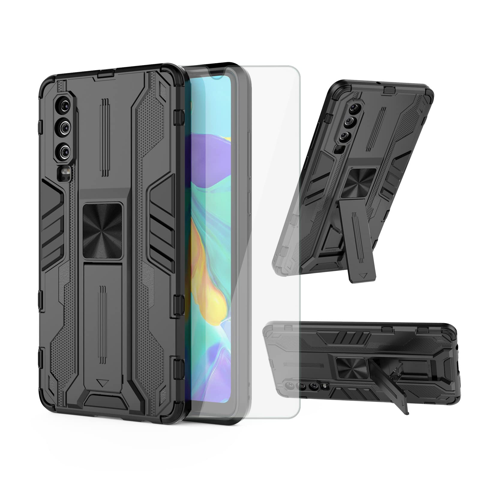 Asuwish Leder-Hülle Für Huawei Mate 30 PRO – Klappcase Mit Kartenfach & Ständer, Lila, Mit Panzerglas
