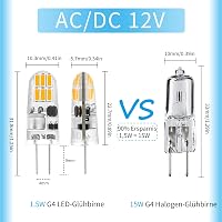 I-SHUNFA G4 LED Izzó 12V 4000K Természetes Fehér, 160 Lumen, 1,5W Halogén Kiváltó, Villogásmentes, Konyhai Páraelszívóhoz, Energiatakarékos  2