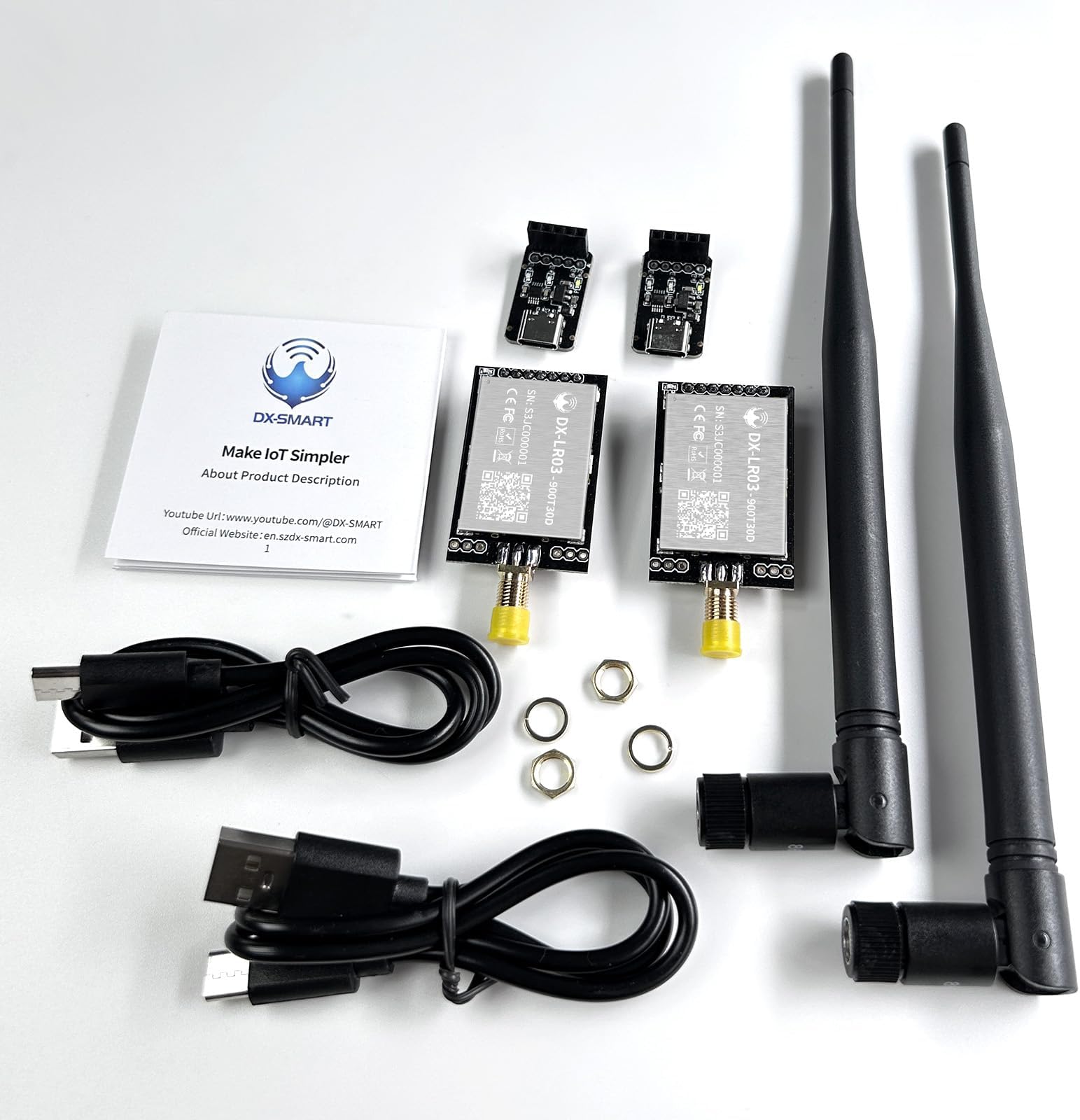 DX-LR03 Development Kit Easy to use 868/915MHz LoRa ASR6601 with Antenna at Commands Uart Interface Long Range 10KM 28dBm Transceiver Wireless Module for Arduino (LR03 868 915Mhz Set)
