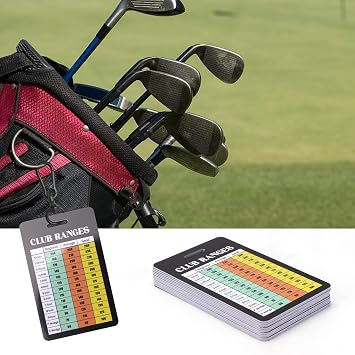 Golf Club Range Chart Card, Golf Club Distance and Rules Card Golf Yardage Card, Golf Gifts Golf Accessories for Seasoned Golfers, Average, or Beginners, 1 Pack