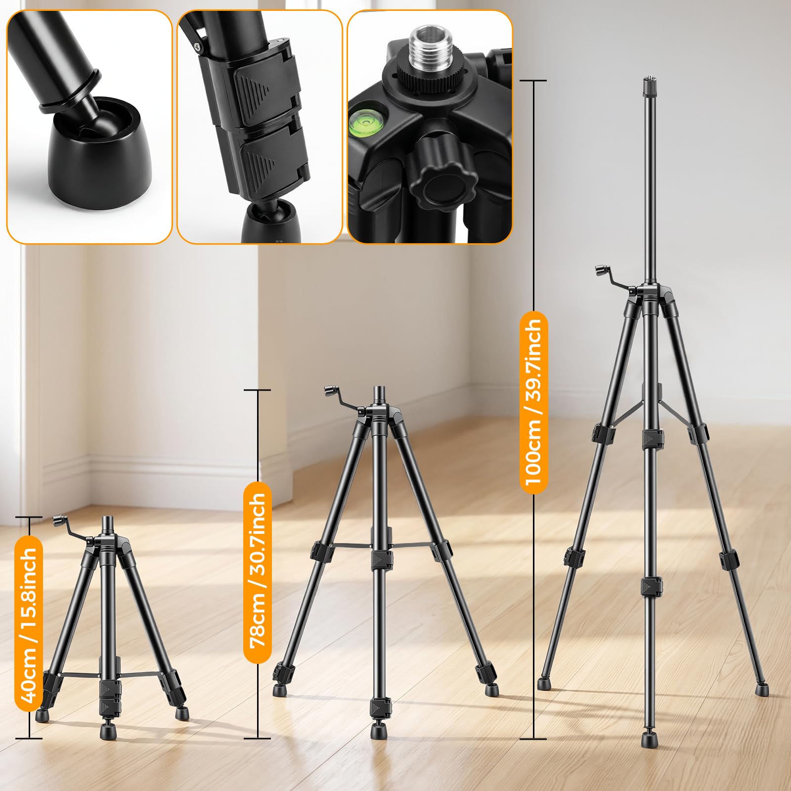SOARFLY Niveau Laser 4D avec Trépied, Niveau Laser Vert Autonivelant Croix à 4×360°, 2 Batteries 4000mAh, Télécommande, Support Magnétique, pour Carrelage, Construction et Rénovation Intérieure