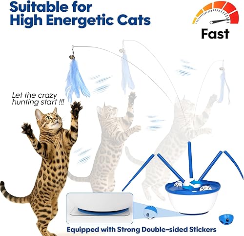 Miniatura 4 de Juguete automático para gatos, juguete interactivo para gatos, bolas de hierba gatera 7 en 1, juguetes desmontables para gatos adultos aburridos de
