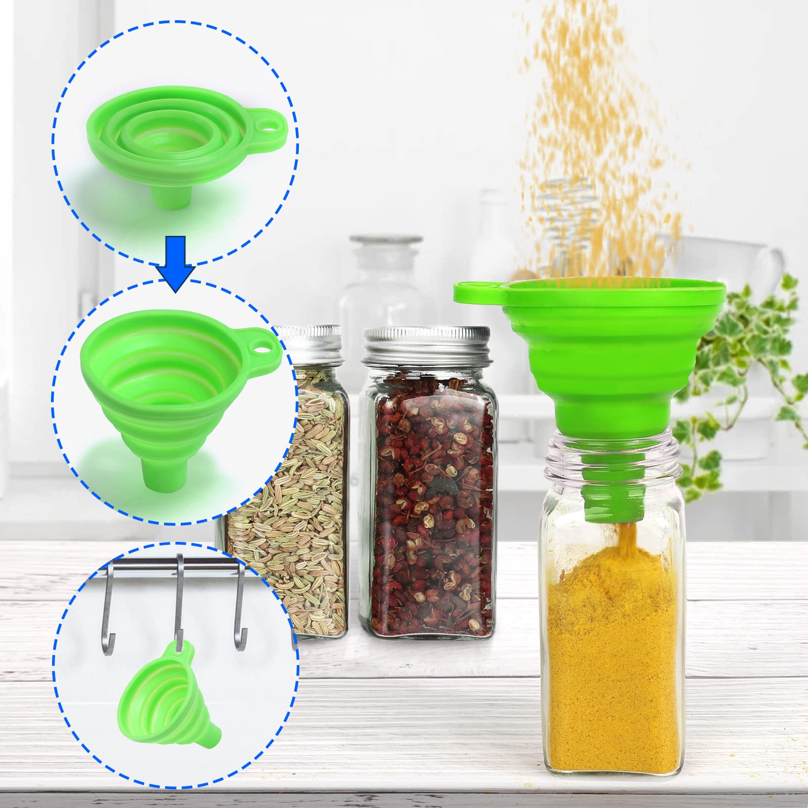 UMIED Lot De 36 Pots à épices En Verre Avec 216 étiquettes à épices, 113,4 G, Pots à épices Carrés Vides En Verre Avec Couvercles Shaker Et Bouchons