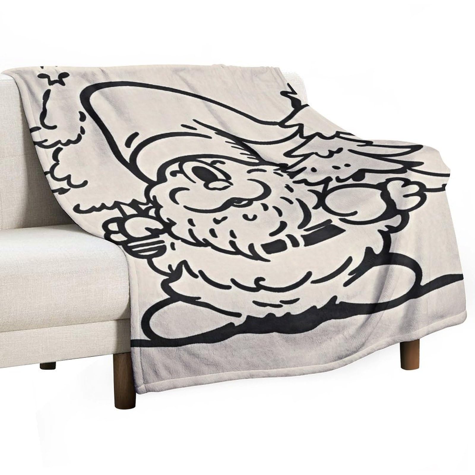 Couverture en flanelle imprimé nain plaid chaud pour sofa et lit