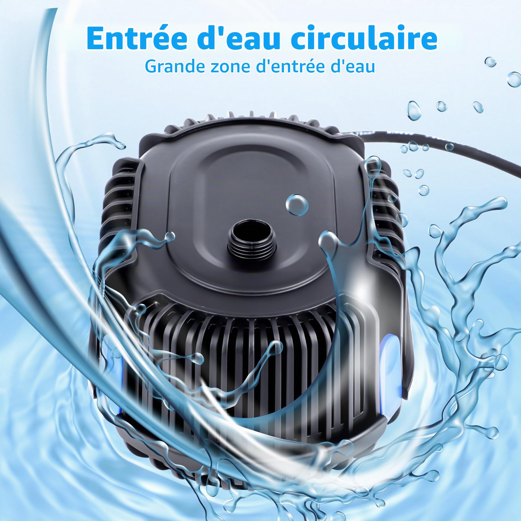Pompe de fontaine Pompe de jardin Pompe de bassin pour cours d'eau, cascades, fontaines 20 Watt 1000L/H CHP-1000
