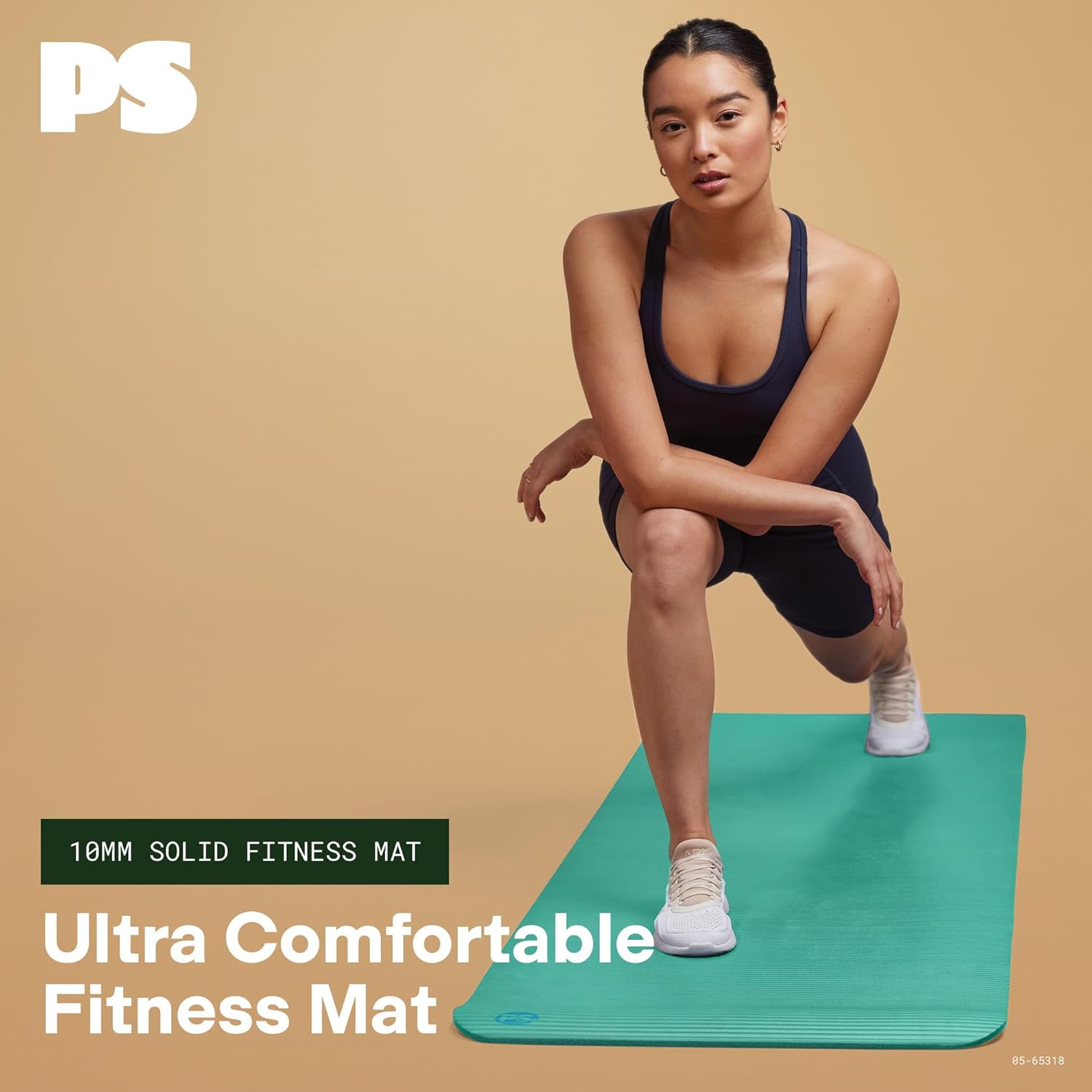 POPSUGAR 10mm Fitness Mat, 72" x 23.5" (Seafoam, Solid) with Easy Carry Strap, Extra-Thick Non-Slip Exercise Mat for Men & Women, Ideal Home Workout & Gym Mat for Abs & Floor Exercises and Stretching