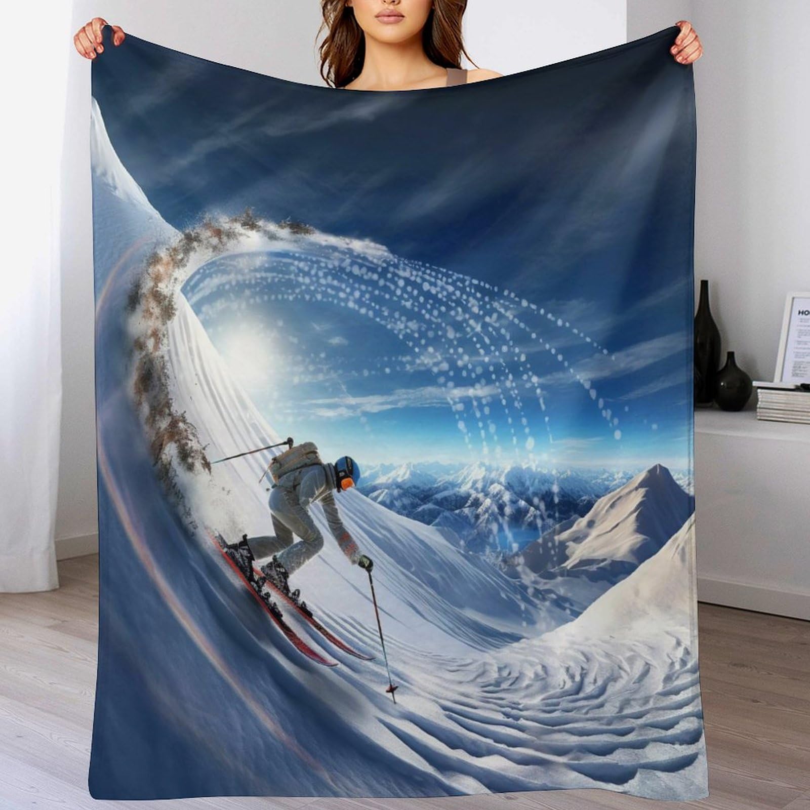 Couverture polaire flannel douce et chaude 140x180cm pour grand canapé ou lit douillet
