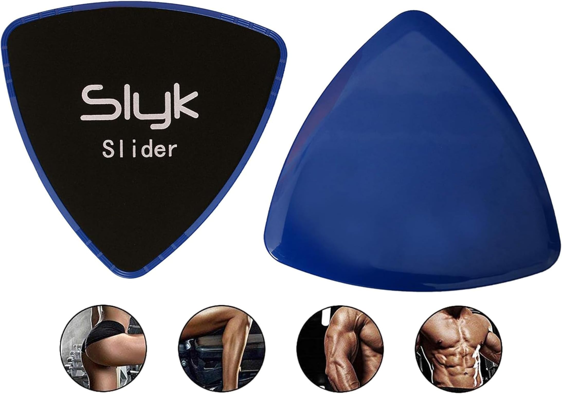 Dual-Sided Core Sliders – Premium ABS/EVA Gliding Discs for Ab Workout & Full-Body Strength Training Equipment | Perfect for Use on Carpet or Hard Floors (Triangle, Blue)