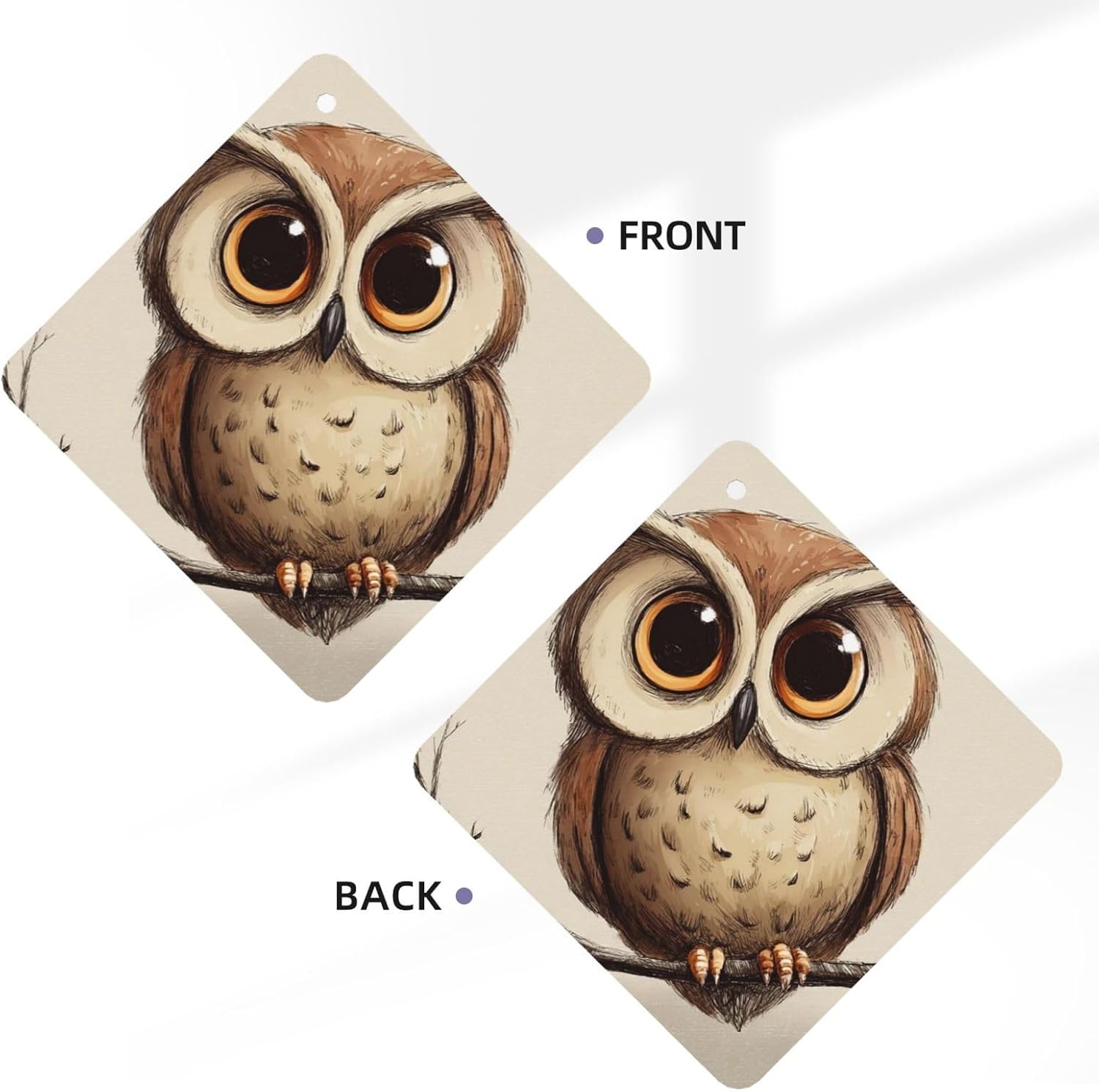 Car Air Freshener 24 PCS Cute Owl Hanging Car Air Fresheners Auto Interior Decor Card Freshener Strong Scented Card Lavender Cars Scents for Office Bedroom Close Drawer Square