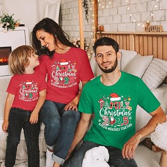 Matching Family Christmas Shirts Merry Christmas Santa Hat T Shirt Xmas Family Holiday Vacation Tee Top