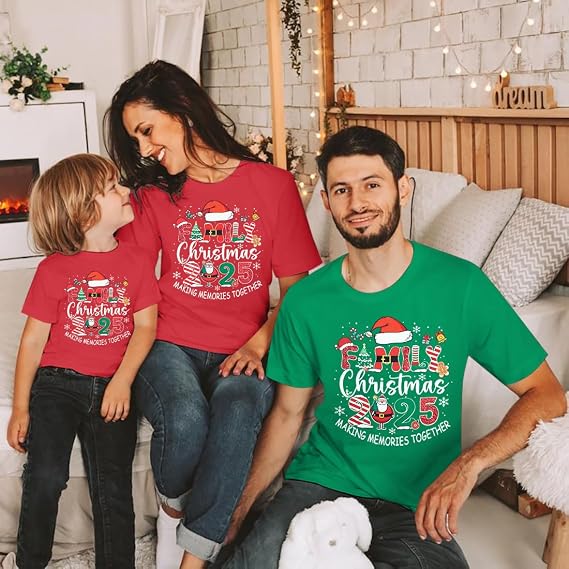 Matching Family Christmas Shirts Merry Christmas Santa Hat T Shirt Xmas Family Holiday Vacation Tee Top