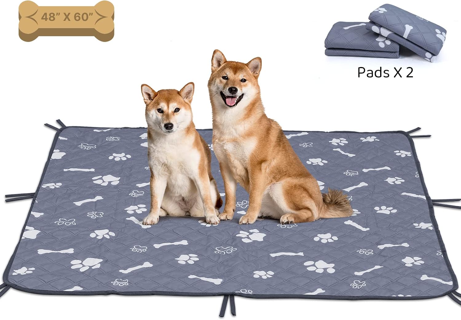 FUNNIU Washable Pee Pads for Medium Large Dogs, Reusable Waterproof Non-Slip Puppy Pads Pet Training Pads, Super Absorption Dog Pee Pads…