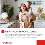 Toshiba ML-EM25P(BS)/CA Microwave Oven with Sound On/Off ECO Mode and LED Lighting, 0.9 Cu Ft/900W, Black Stainless Steel