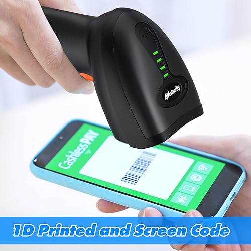 Miniatura 5 de Escáner de código de barras inalámbrico Bluetooth con soporte, alacrity 3 en 1 (Bluetooth y 2.4 GHz inalámbrico y cable USB) lector de códigos de