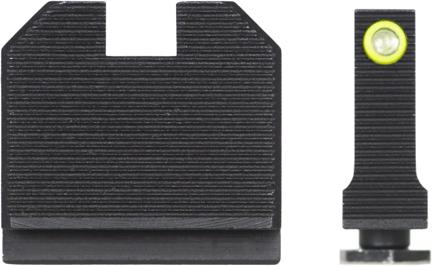 Night Fision GLK-005-465-488-YGZX Optics Ready Stealth Night Sight Set for Glock 48 w/RMRcc - Yellow Front Ring, Blank Rear Sight