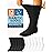 Special Essentials Diabetic Socks for Men & Women - 12 Pairs of Non-Binding Extra Wide Top Cotton Neuropathy Socks - Crew Length, Black and White, 13-15