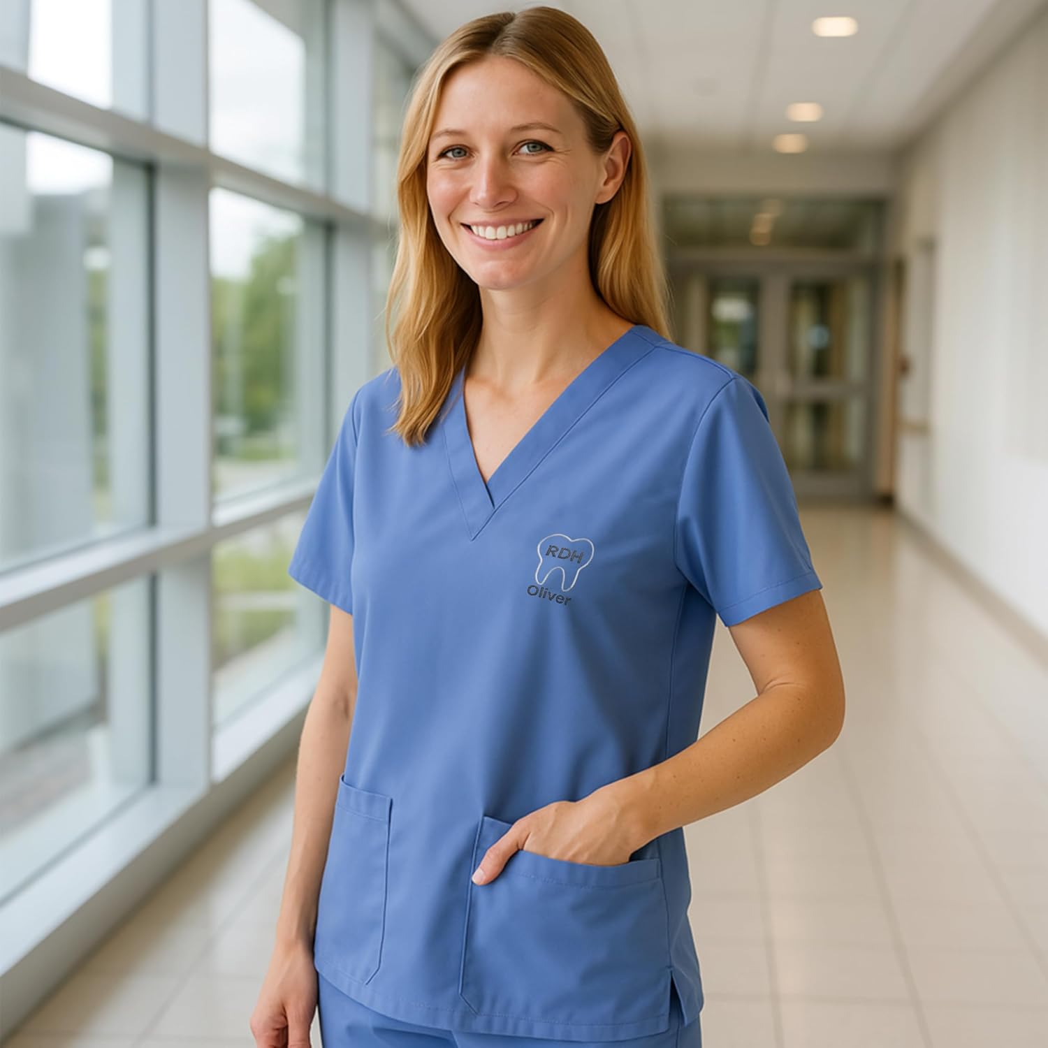 Custom Text Name Scrub Set for Men Women, Personalized Name Medical Uniform RN CNA LPN,Customizable Healthcare Gifts