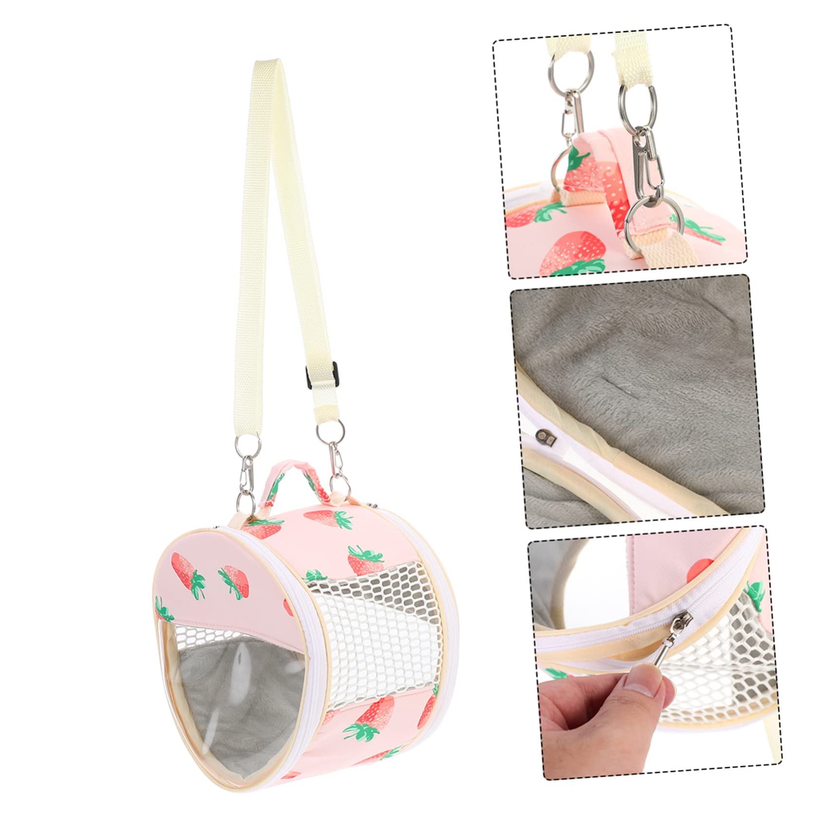 FONDOTIN Portable Small Animal Carrier Bag for Hamster Hedgehog and Chinchilla Lightweight Travel Handbag with Window for for Small Pets