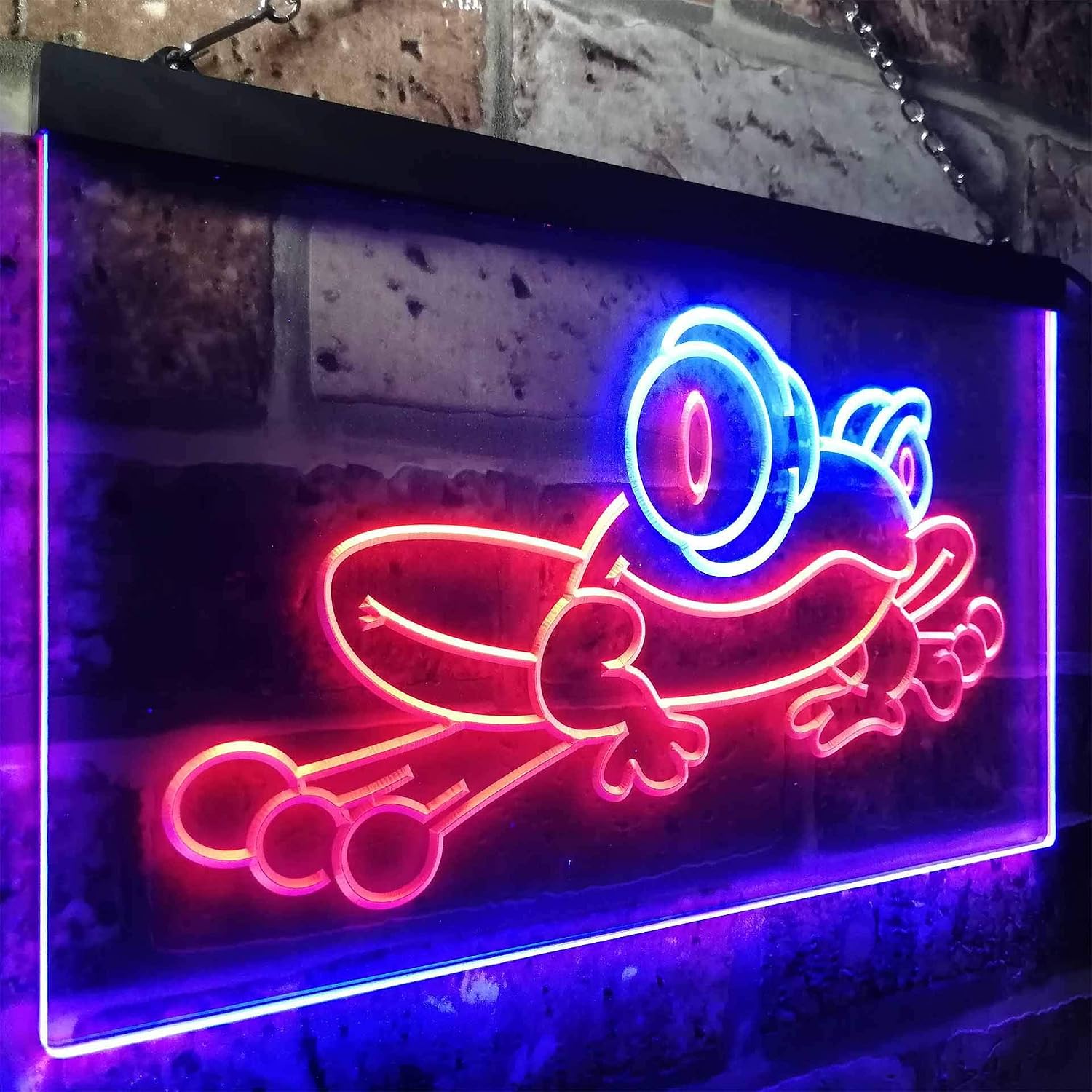 ADVPRO Frog Beer Bar Pub Kid Man Cave Room Dual Color LED Neon Sign Blue & Red 24" x 16" st6s64-i0543-br
