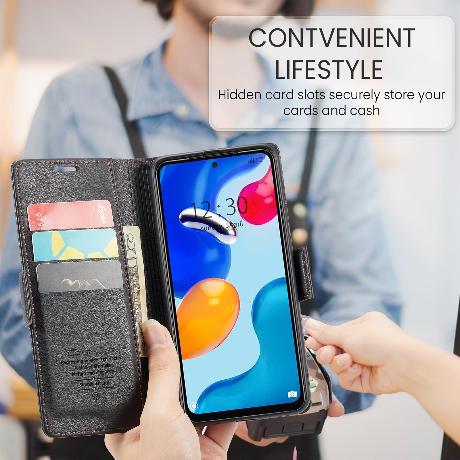 Cover per Xiaomi Redmi Note 11 4G/ Note 11S 4G Custodia Portafoglio [Blocco RFID] Pelle PU Wallet Case Flip Libro con Porta Carte Flip Case per Redmi Note 11/ Note 11S 4G/ Note 12s 4G, Nero
