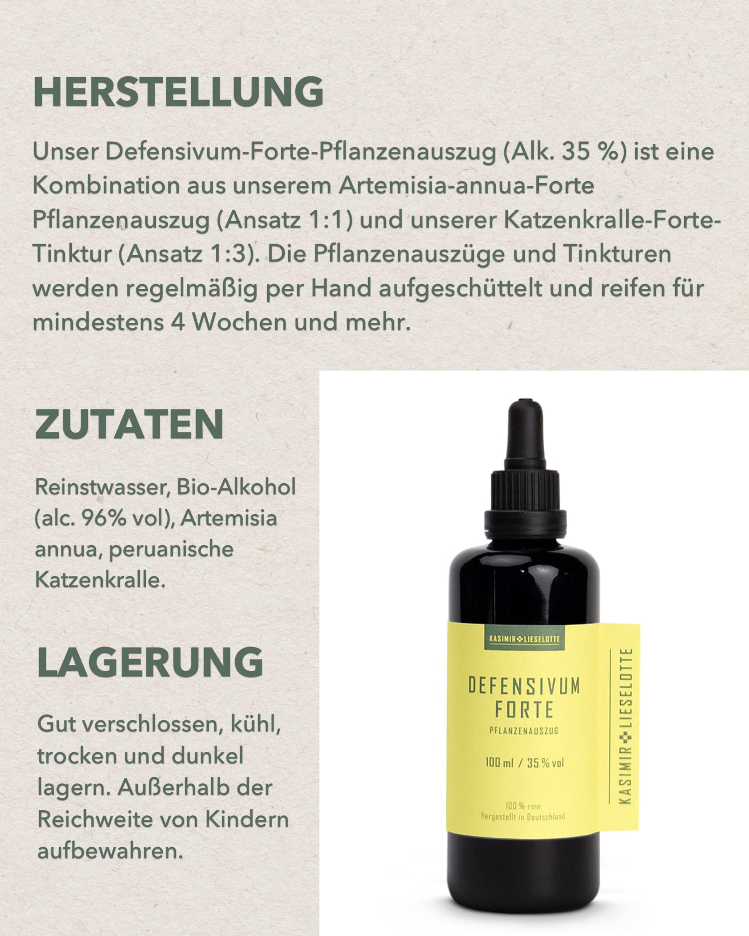 1:1 Extrakt von Katzenkralle und Beifuß - 100 ml - Defensivum Forte