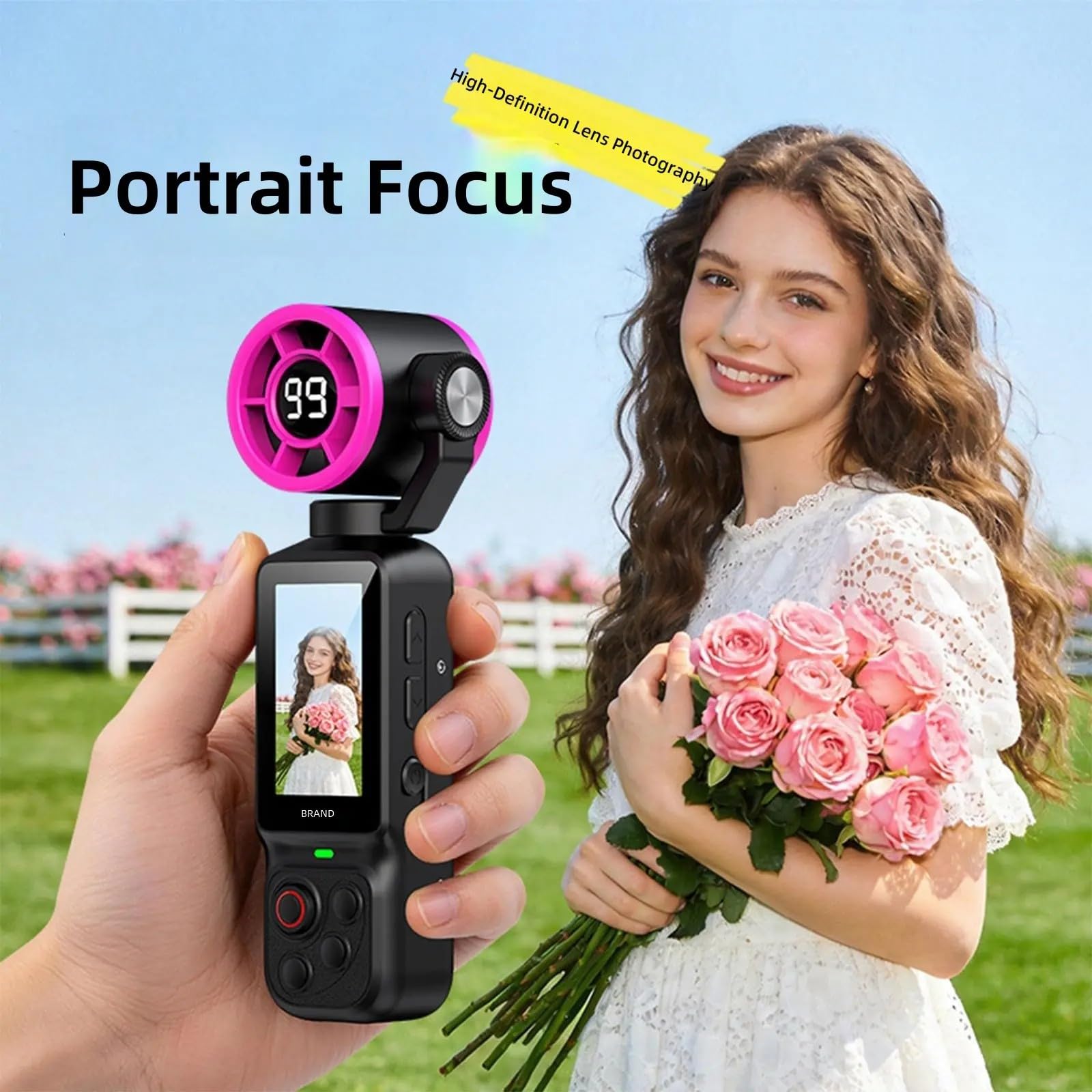 Videocamera portatile, bianca, con scheda di memoria da 32 G