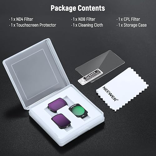 Miniatura 25 de NEEWER Juego de filtros magnéticos ND CPL UV compatibles con DJI OSMO Pocket 3 Creator Combo Accesorios, Cámara de Acción 6 Pack UV ND16 ND32 ND64