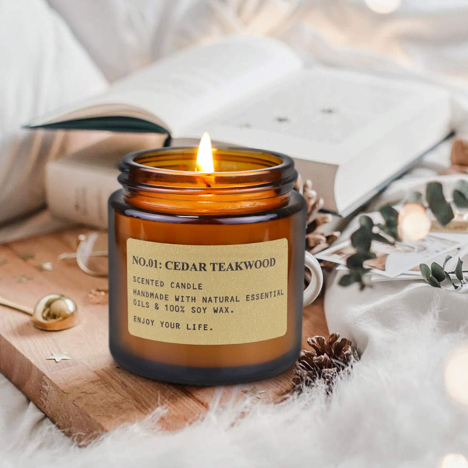 Christmas Scented Candles Gift Set - 4 Pack Small Soy Wax Candles, Stocking Stuffers For Women