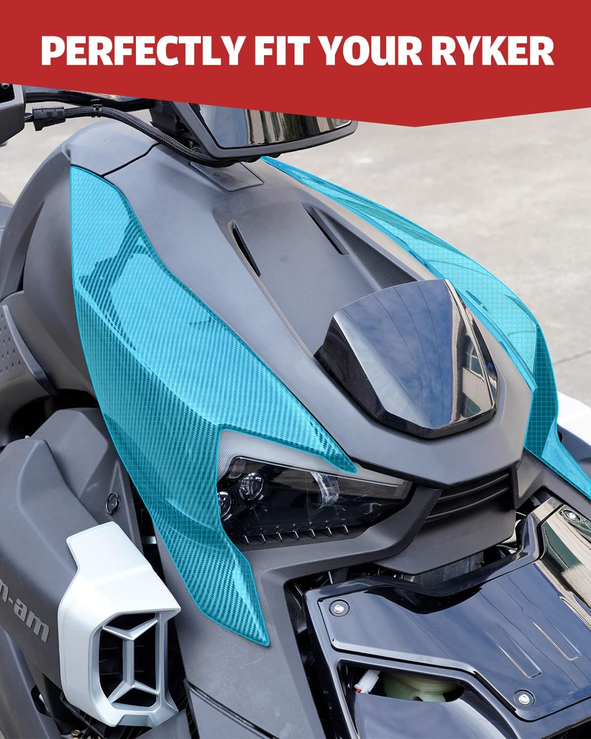 A & UTV PRO Fairing Panels with Carbon Fiber Pattern for Can Am Ryker, Side Body Panels for Can-Am Ryker 600 900 Sport & Rally Edition All Models Accessories,Replace OEM # 219400803(2PCS)