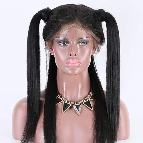 Miniatura 8 de Peluca de cabello humano brasileño recto con encaje frontal 360 para mujer, 150% de densidad 360, 22 pulgadas, Peluca de encaje 360