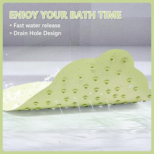 Miniatura 3 de Alfombrilla de baño de rana antideslizante para bebé, goma natural, sin olores, con fuertes ventosas y agujeros de drenaje para una tina segura y