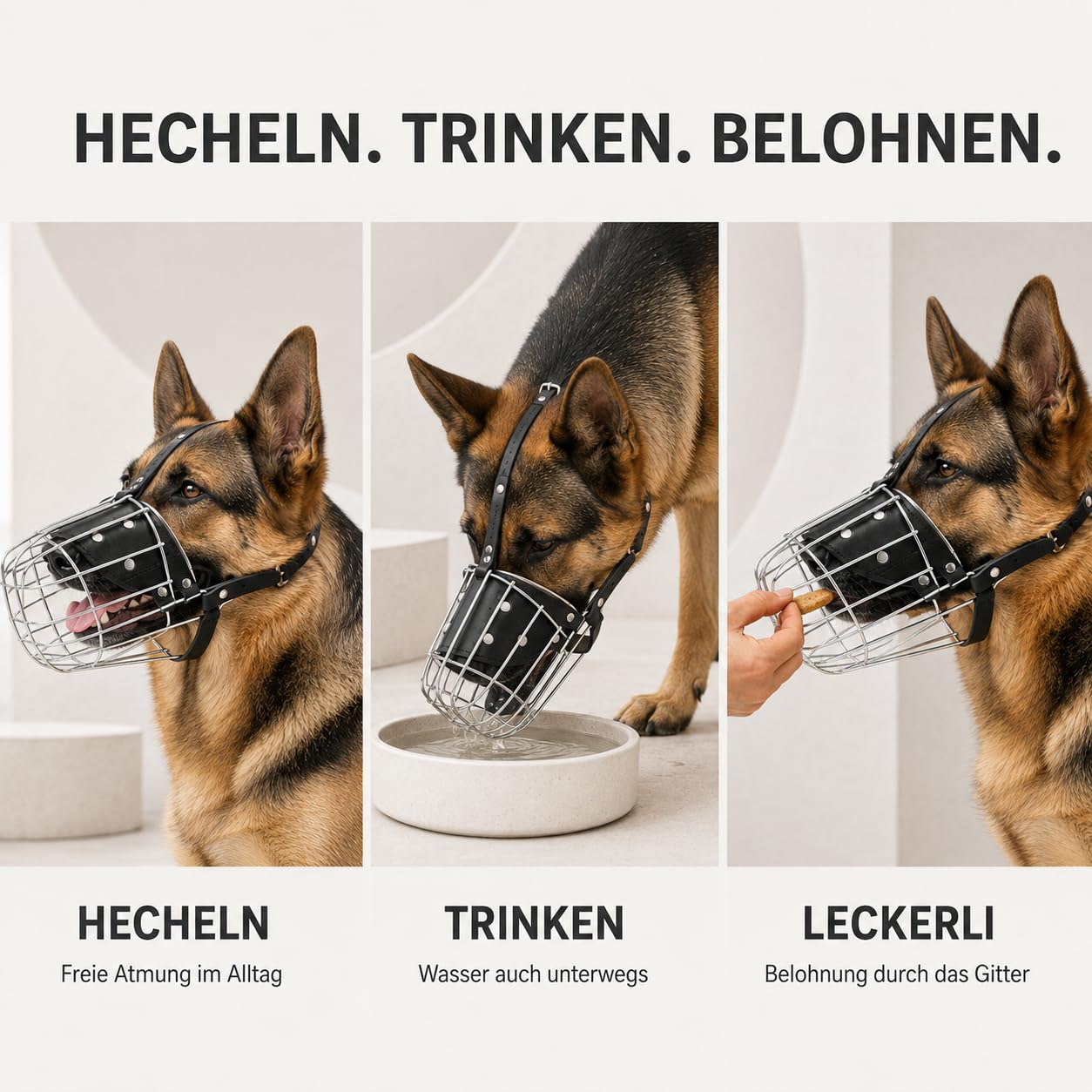 Metall Maulkorb für den Schäferhund Länge 11cm Umfang 32cm