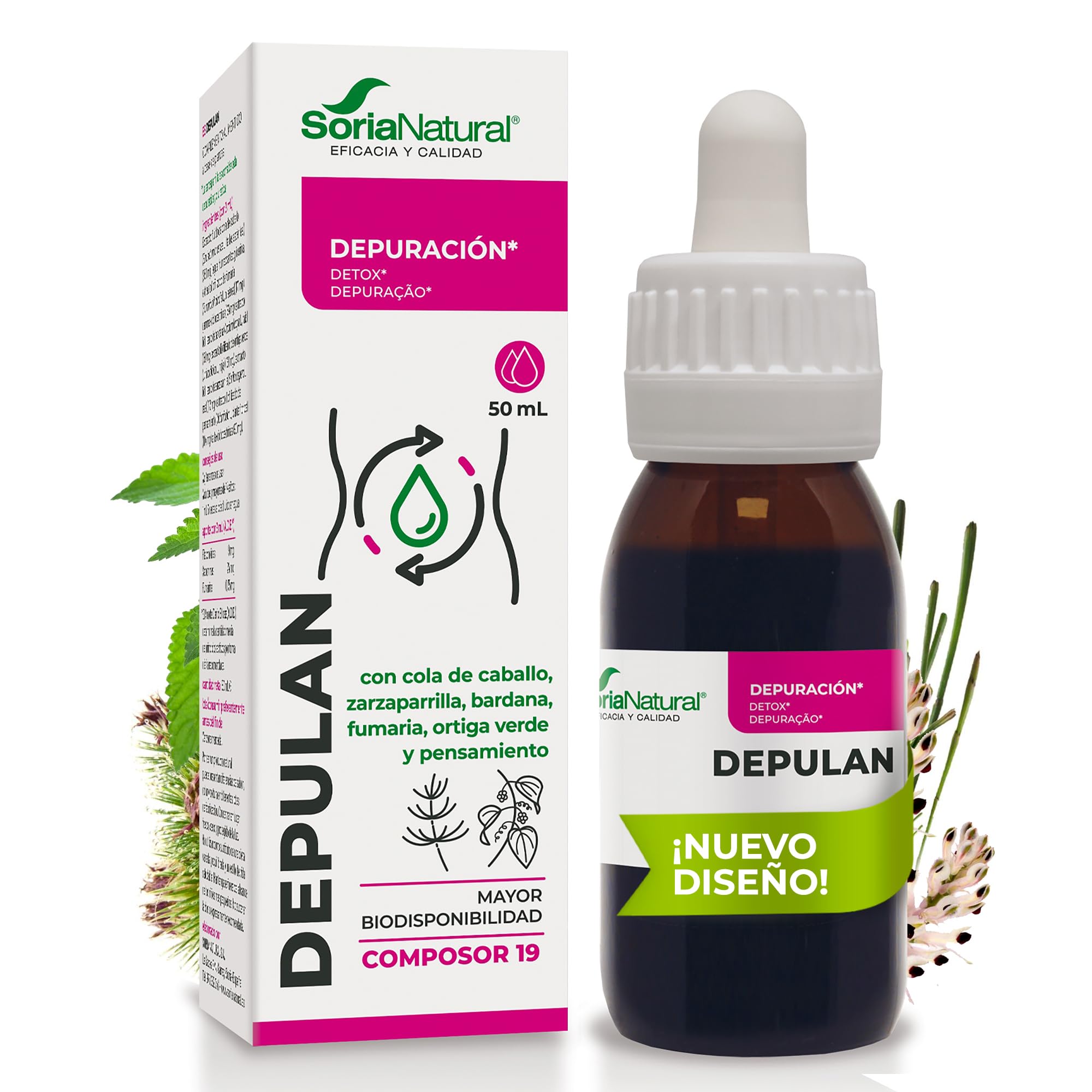 Soria Natural Composor 19 Depulan Complex- Favorece la Desintoxicación, Limpieza Interna - Mejora la Función Hepática y Renal - Botella de 50ml
