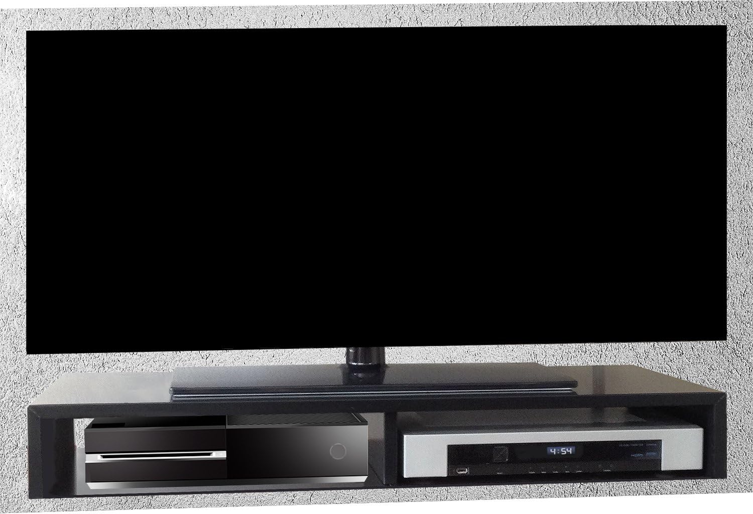 Black TV Stand for Flat Screen (RizerVue by SoCalVS) Tabletop (Up to 50" Diagonal Screen)